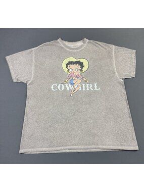 Betty Boop Cow Girl Cartoon Art XL Shirt Streetwear Hype Movie Promo